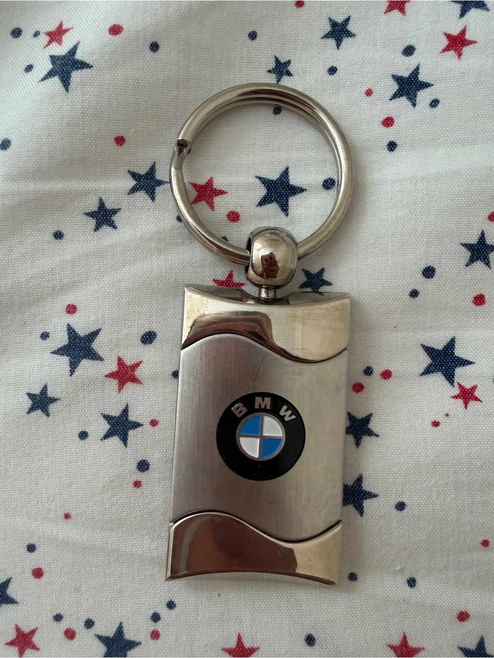BMW Silver Keyring with Blue and White Logo